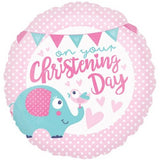 18" Christening Day Pink Foil Balloon