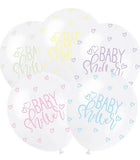 11" Pastel Baby Shower Latex Balloons (Pack 6 Uninflated)