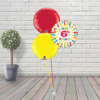 6th Birthday Bright Balloon Cluster