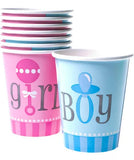 Girl Or Boy Paper Cups x8
