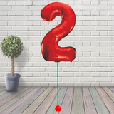 Large Red Number 2 Balloon