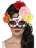 Day Of The Dead Eye Mask With Flowers