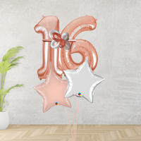 Age 16 Large Rose Gold Double Number Display