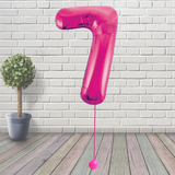 Large Pink Number 7 Balloon