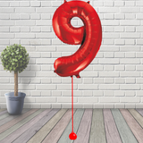 Large Red Number 9 Balloon