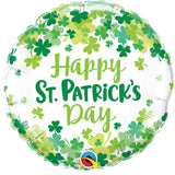 18" St Patrick’s Day Small Shamrocks Foil Balloon