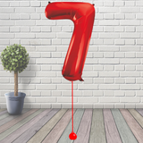 Large Red Number 7 Balloon