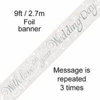 9ft With Love On Your Wedding Day Foil Banner