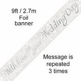 9ft With Love On Your Wedding Day Foil Banner