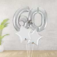 Age 60 Large Silver Double Number Display