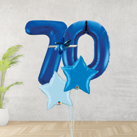 Age 70 Large Blue Double Number Display