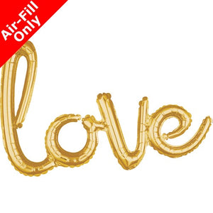 31” love gold script balloon
