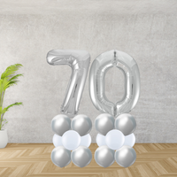 Floor Standing Silver Number Age 70 Stacks