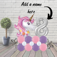 Floor Standing Pastel Unicorn Balloon Marquee