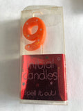 Mini Number 9 Candle - Orange