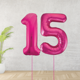 Large Pink Age 15 Number Balloons