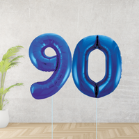 Blue Age 90 Number Balloons