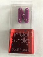 Mini Letter N Candle - Purple