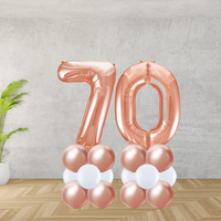 Floor Standing Rose Gold Number Age 70 Stacks