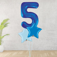 Large Blue Number 5 Bouquet