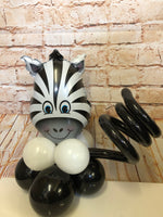 Small Animal Head On Balloon Base - Zebra