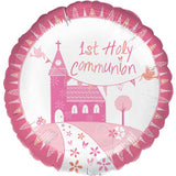 18" 1st Communion Pink Church Foil Balloon