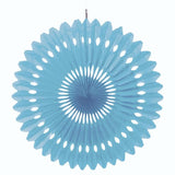 16" Powder Blue Tissue Paper Fan