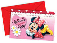 Minnie Mouse Party Invitations - Pack 6