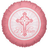 18" Pink Baptism Foil Balloon