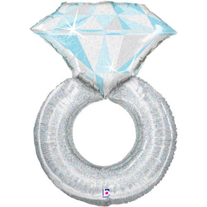 38" Platinum Wedding Ring Supershape Foil Balloon