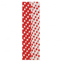 Red & White Paper Straws (Pack of 10)