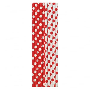 Red & White Paper Straws (Pack of 10)