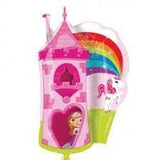 32" Princess Castle and Unicorn Supershape Foil Balloon