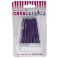 Purple Glitter Candle (Pack of 12)