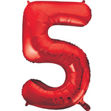 Large Red Number 5 Balloon By Unique