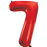 Large Red Number 7 Balloon By Unique