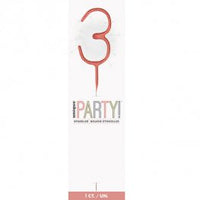 Sparkling Candle Number 3 Rose Gold