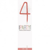 Sparkling Candle Number 4 Rose Gold