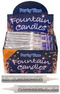 Silver Ice Fountain Candles - Pack of 2