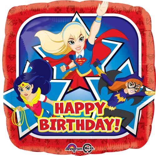 18" DC Superhero Girls Happy Birthday Foil Balloon