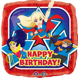 18" DC Superhero Girls Happy Birthday Foil Balloon