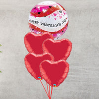 Happy Valentines Day Small Hearts Bubble Cluster