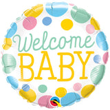 18" Welcome Baby Dots Foil Balloon