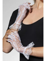 Lace Fingerless Gloves White